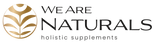 Logo von We Are Naturals in Gold – hochwertige Supplements für ganzheitliches Wohlbefinden