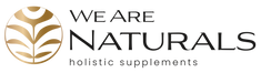 Logo von We Are Naturals in Gold – hochwertige Supplements für ganzheitliches Wohlbefinden
