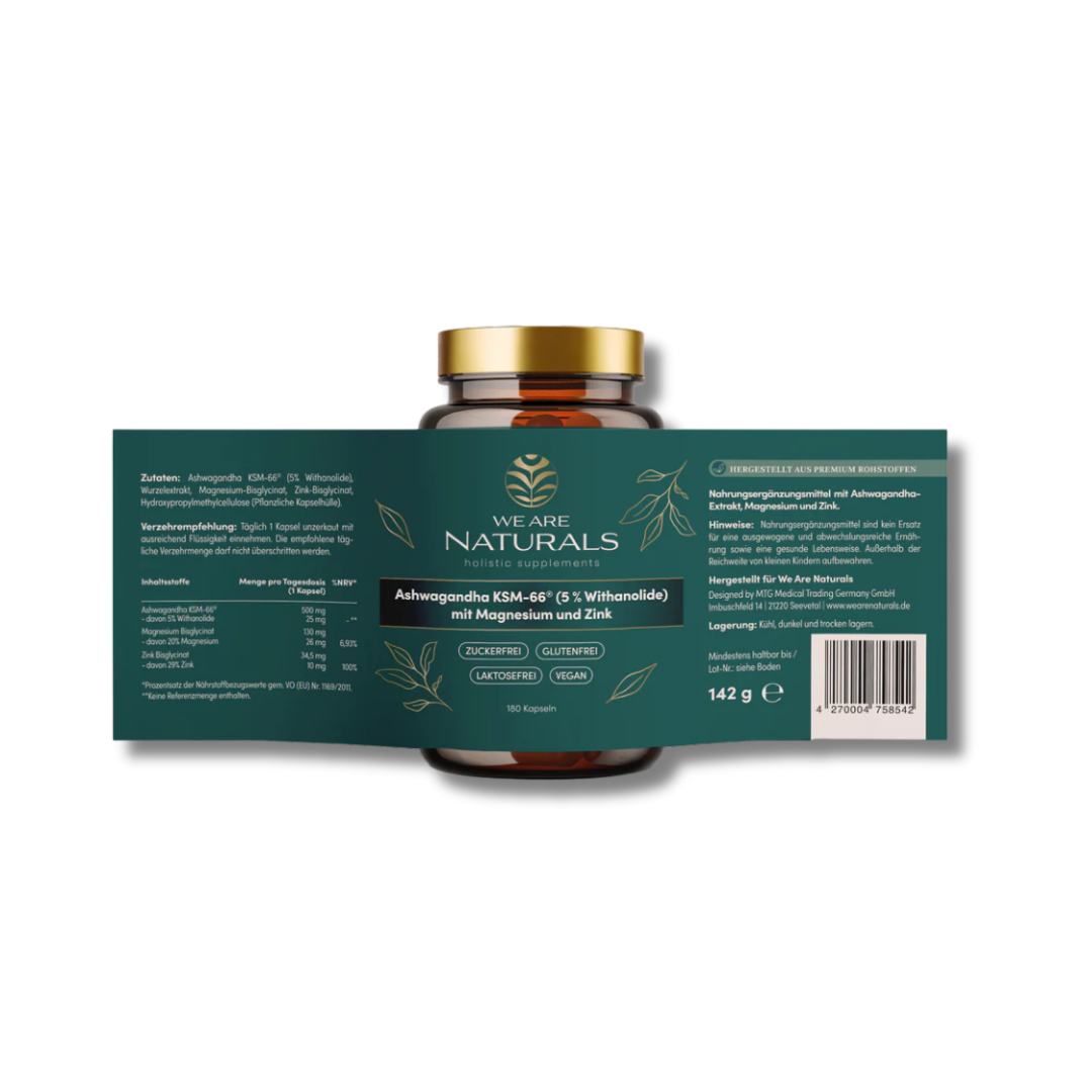 Ashwagandha KSM 66® mit Magnesium und Zink