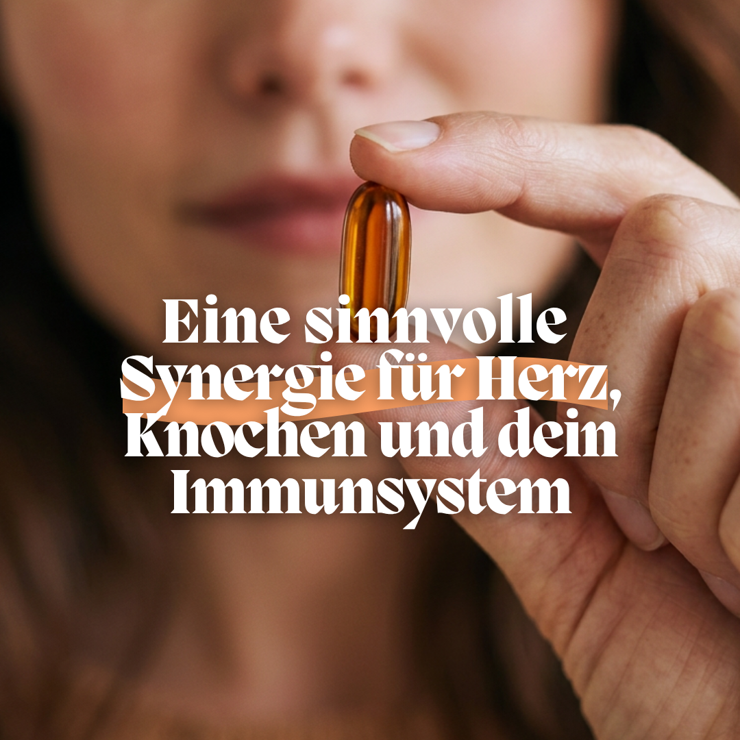 Fish oil capsules with Omega 3, Vitamin D3 + Vitamin K2