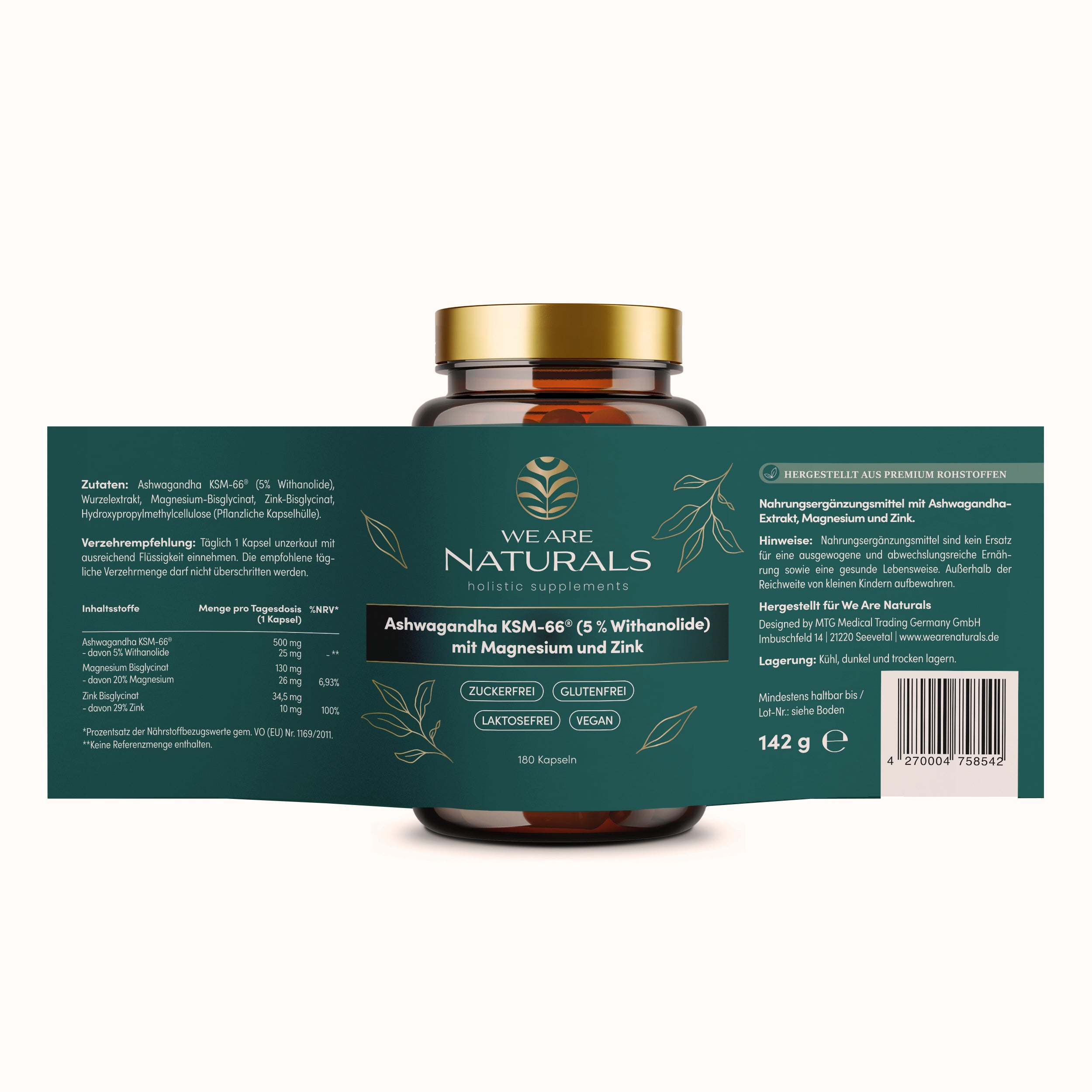 Ashwagandha KSM 66® mit Magnesium und Zink