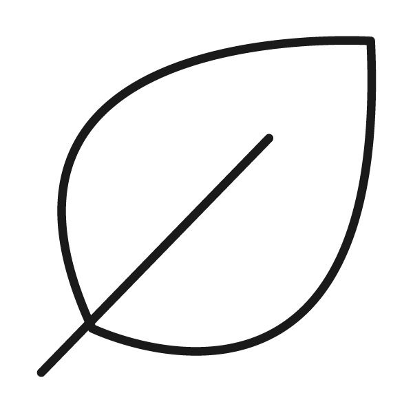 Einfaches Blatt-Icon – Symbol für pflanzliche und vegane Inhaltsstoffe