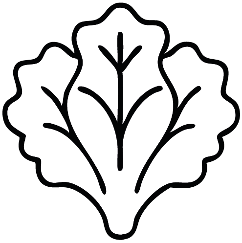 Symbol für vegane und pflanzliche Ernährung – stilisiertes Salatblatt