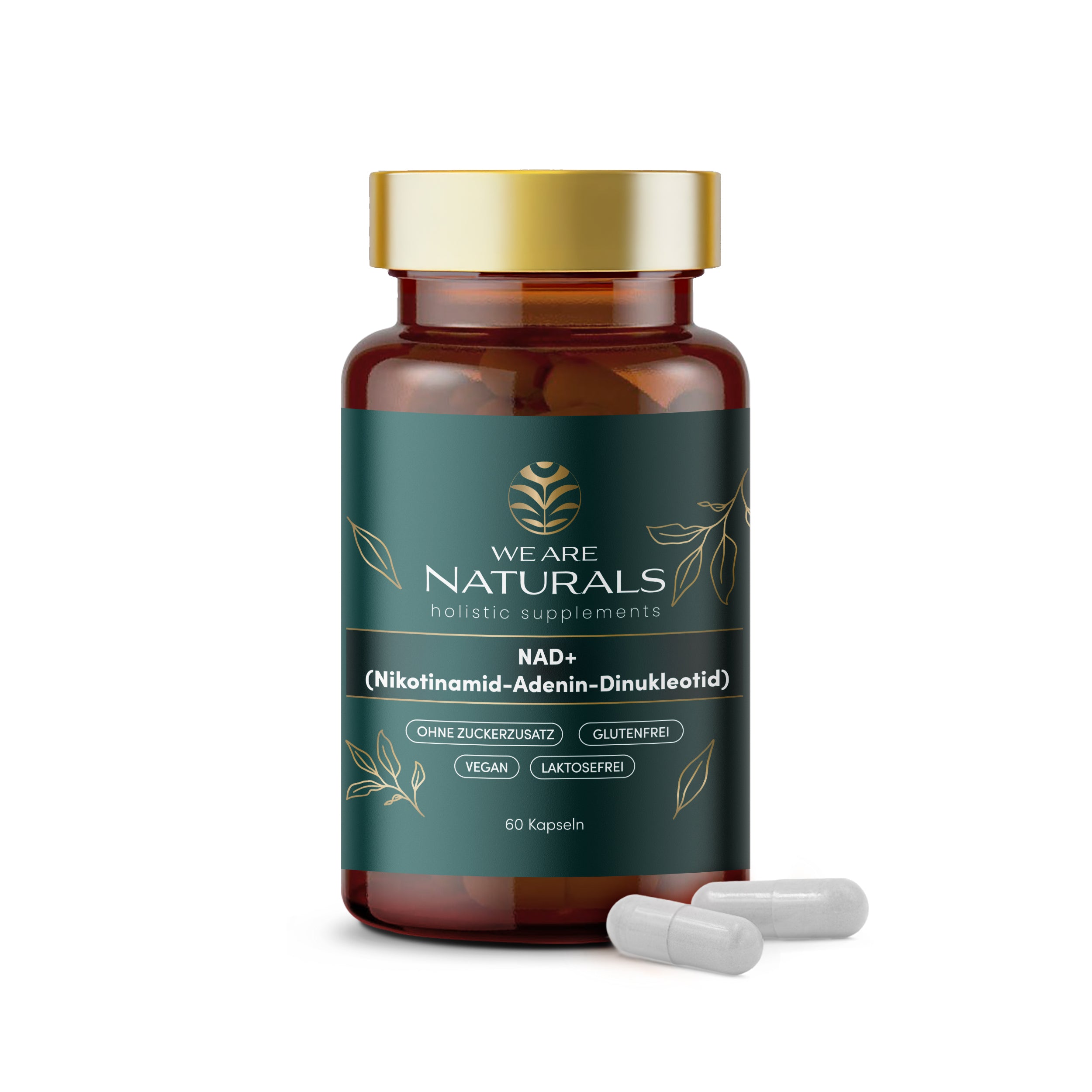 NAD+ Kapseln von We Are Naturals mit 60 veganen Kapseln – Nahrungsergänzung mit Nikotinamid-Adenin-Dinukleotid zur Zellenergie-Unterstützung